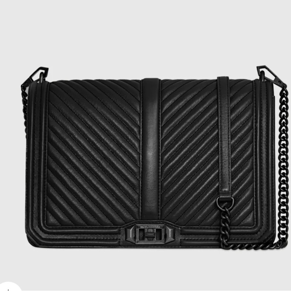 Black Quilted Chain Shoulder Bag